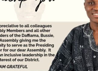 Bussie East Assembly Member Elected Presiding Member of Dafiama-Bussie-Issa District