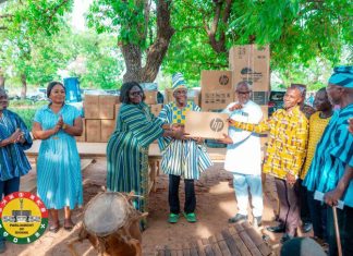 The Speaker of Parliament, Alban Sumana Kingsford Bagbin, has donated educational and household equipment to Sombo Senior High School